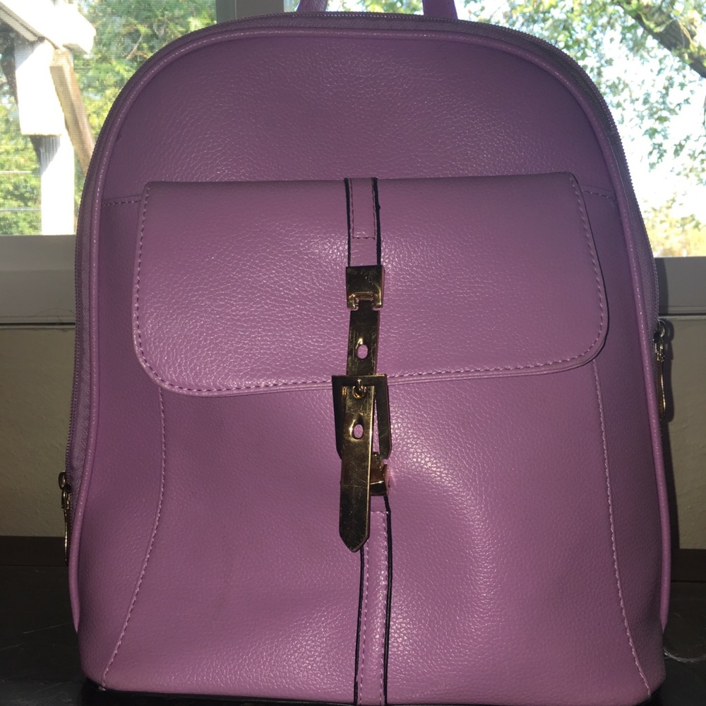 Purple backpack purse